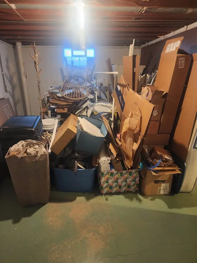 Roll-off dumpster container at job site for 6 Yard Dumpster Rental in Westerlo